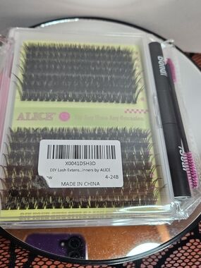 DIY Cluster Lash Extension Kit 4–24B by ALICE | Lash Tray + Applicator + Mascara